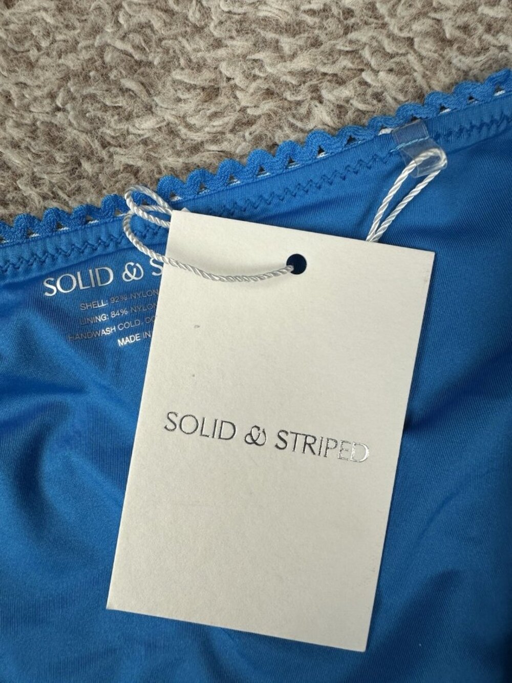 NWT Solid & Striped The Daphne Swim Bottom Small Cosmic Blue Gingham Daisy $108 - Picture 7 of 10